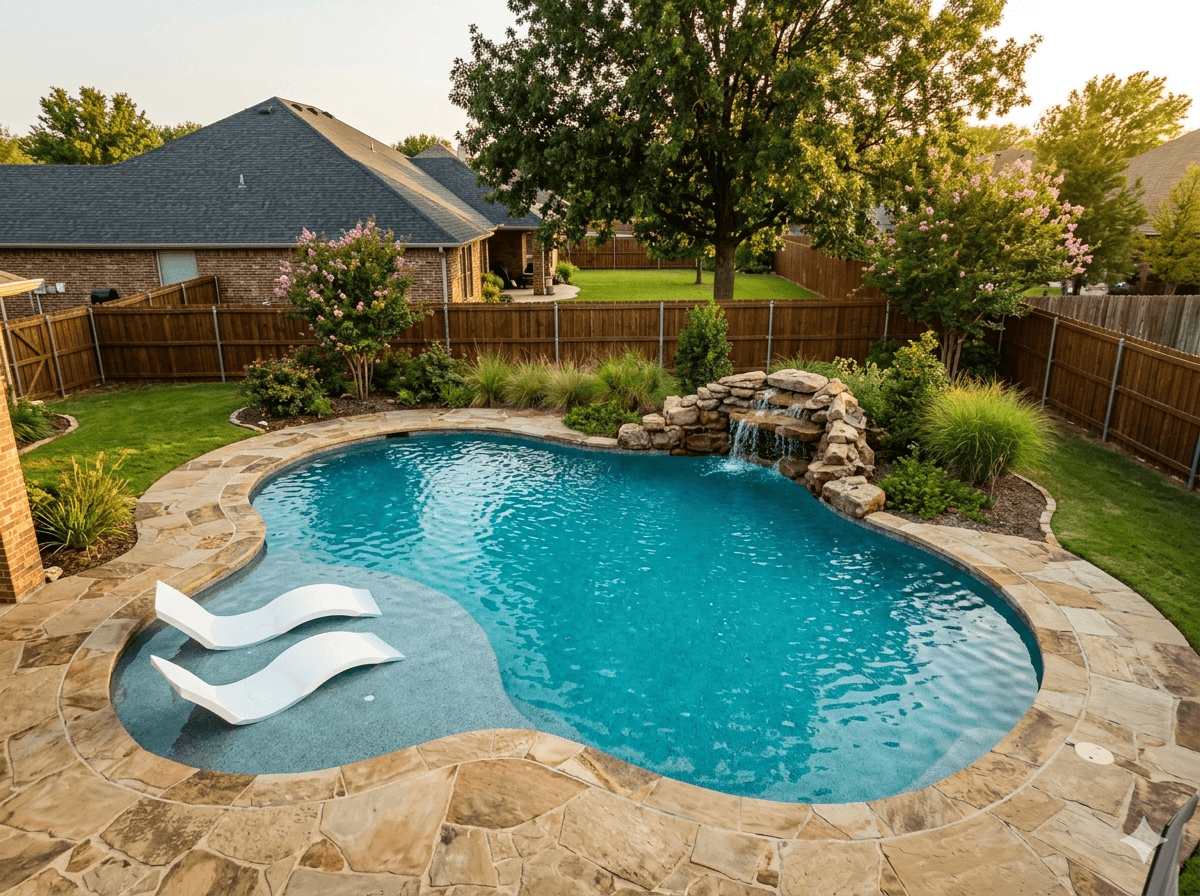 Freeform Family Pool — New Construction by Clearwater Pool & Spa in Broken Arrow, Oklahoma
