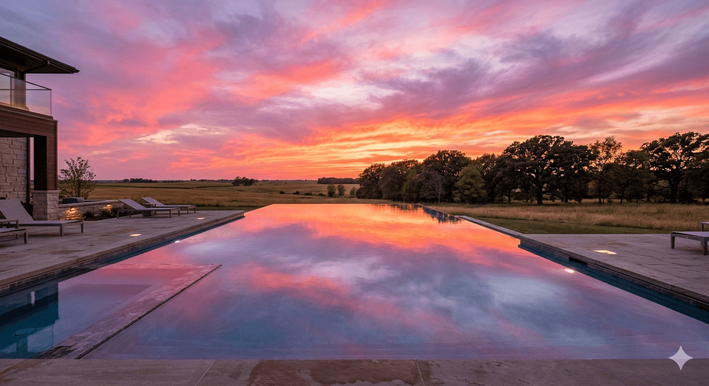 Geometric Lap Pool — New Construction by Clearwater Pool & Spa in Bixby, Oklahoma