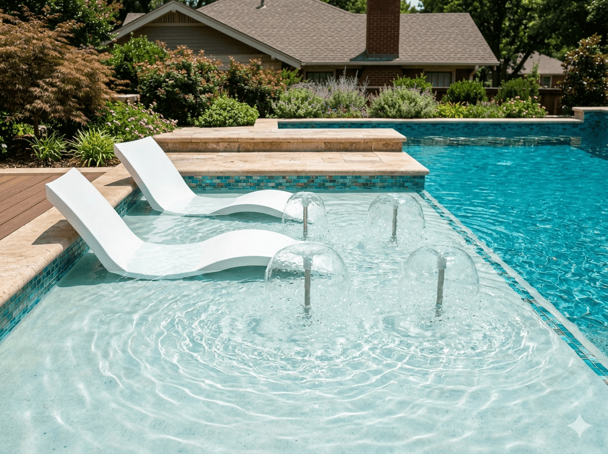 Sun Shelf Bubblers — Water Features by Clearwater Pool & Spa in Midtown Tulsa, Oklahoma