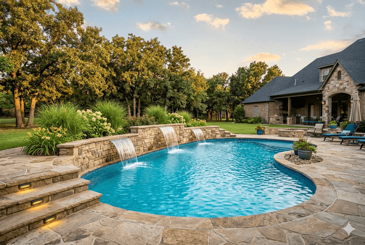 Pool + Water Feature · Bixby